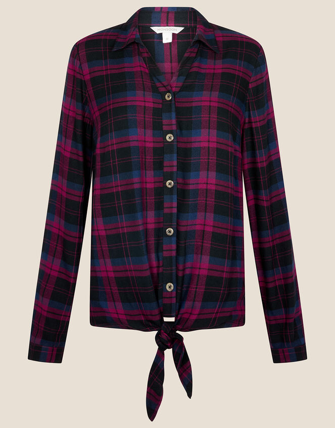 Check Knot Shirt, Red (RED), large