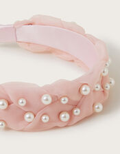 Organza Braid Pearl Headband, , large