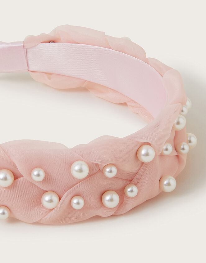 Organza Braid Pearl Headband, , large