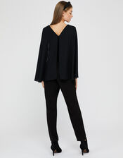 Kris Cape Jumpsuit, Black (BLACK), large