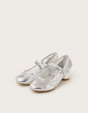 Diamante Butterfly Metallic Mary Jane Heels, Silver (SILVER), large