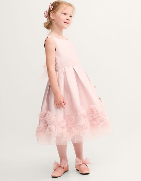 Appliqu&eacute; Rose Party Dress, Pink (DUSKY PINK), large