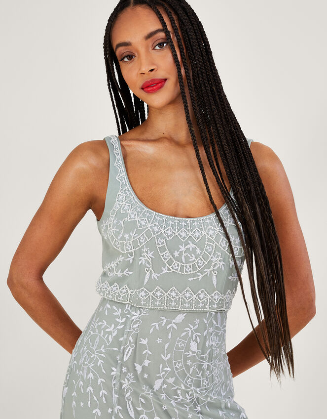 Eugiene Embroidered Maxi Dress, Green (SAGE), large