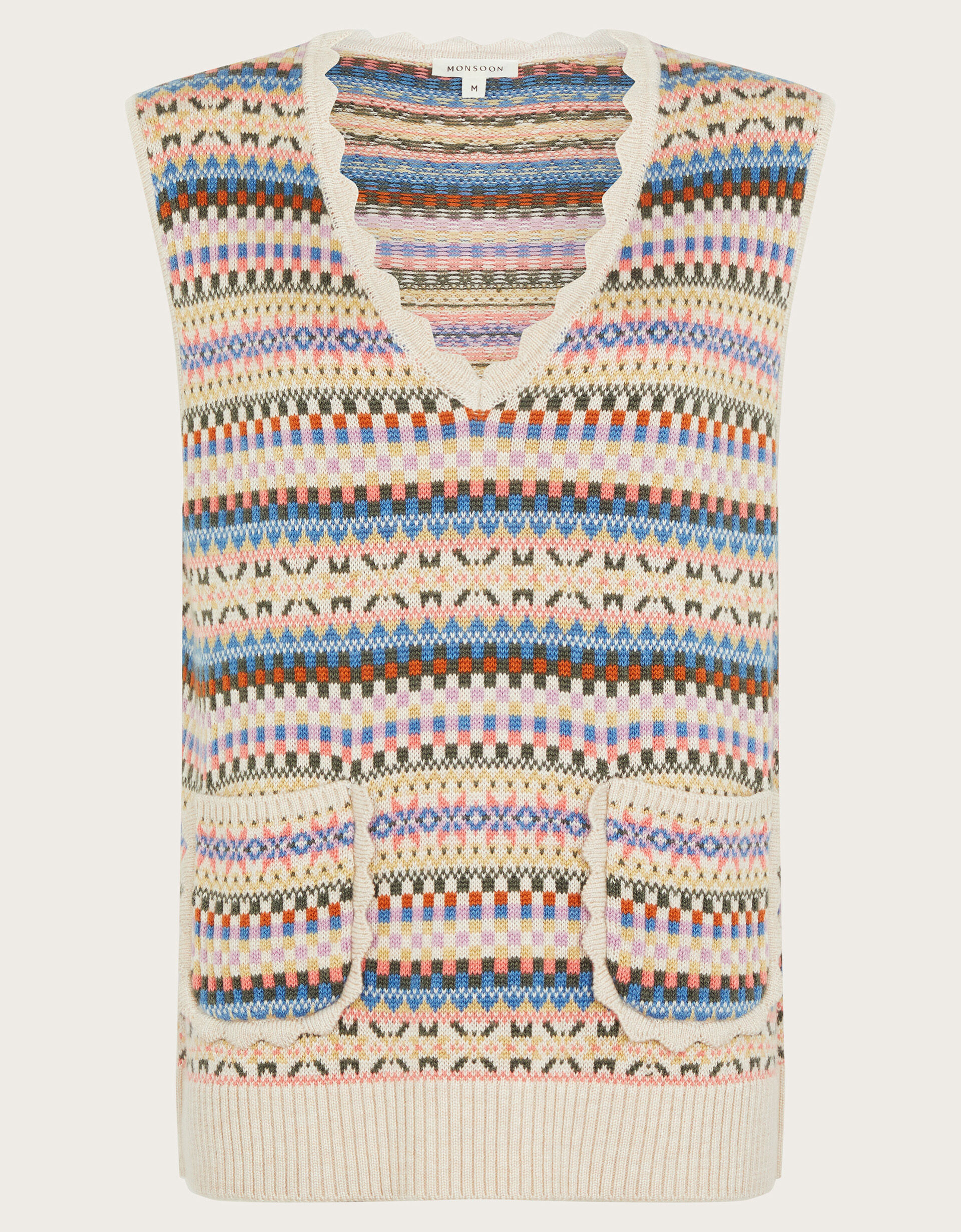 Fawn Fair Isle Sweater Vest Natural