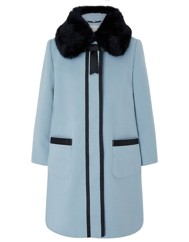Grosgrain Trim Coat, Blue (BLUE), large