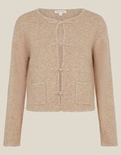 Neve Knot Button Cardigan, Natural (NATURAL), large