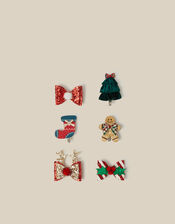 6-Pack Christmas Hair Clips, , large