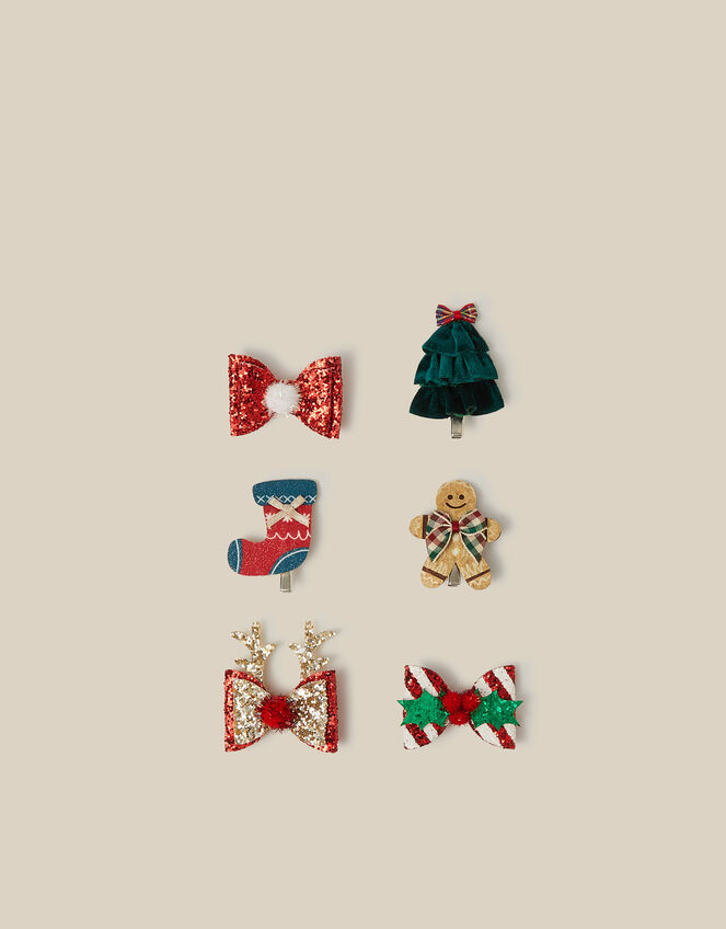 6-Pack Christmas Hair Clips, , large