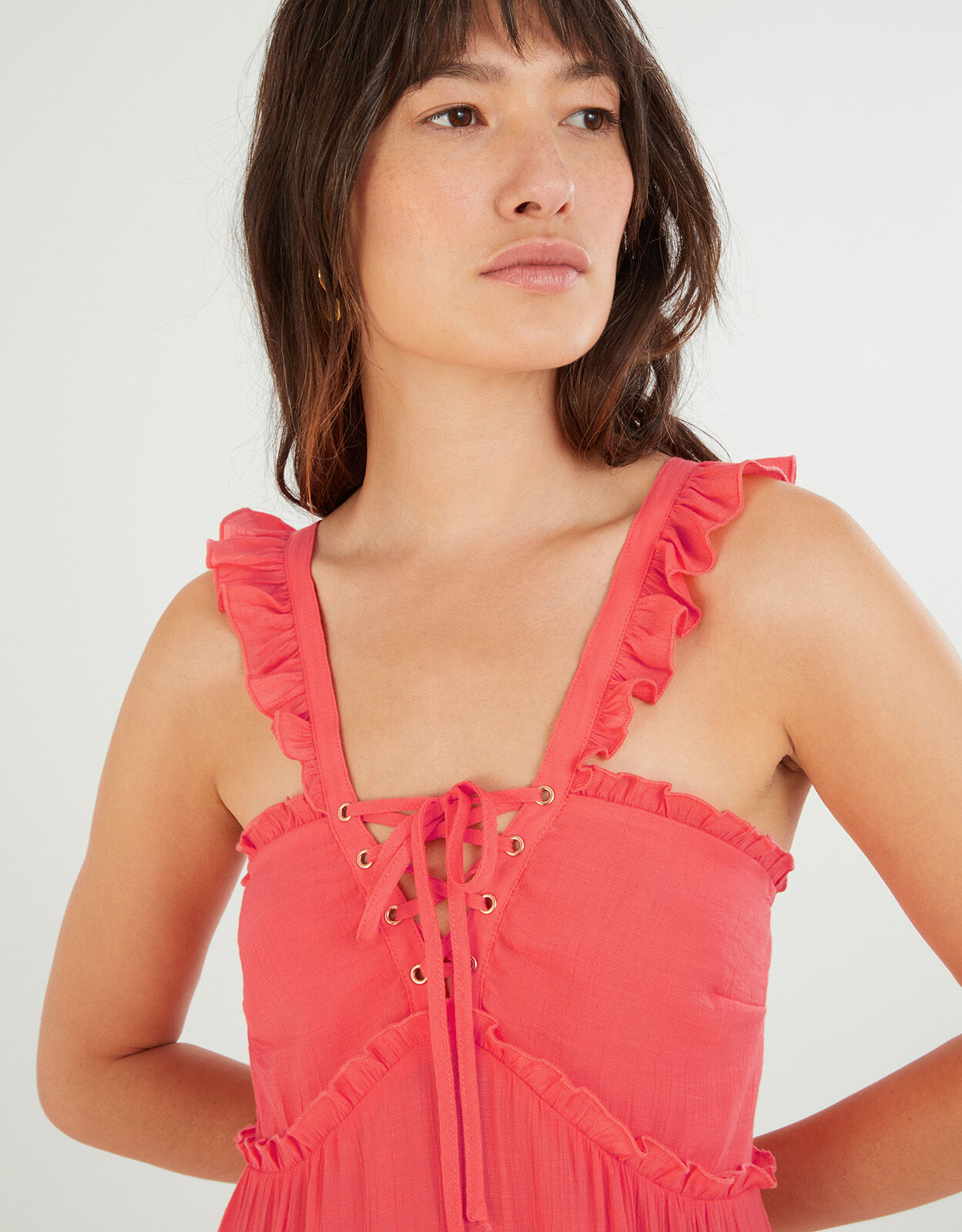 Orange lace sales up dress
