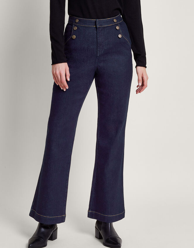 Rosa Flared Denim Jeans, Blue (INDIGO), large