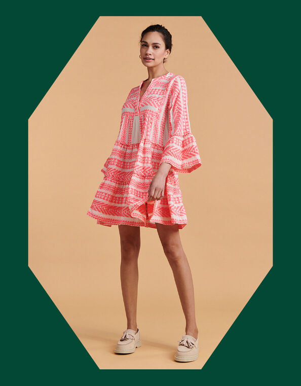 Devotion Twins Short Jacquard Dress, Pink (PINK), large