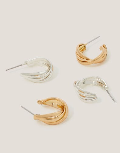 2-Pack Twist Hoop Earrings, , large