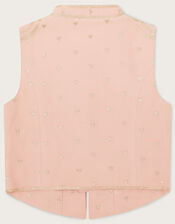 Land of Wonder Embroidered Heart Drummer Waistcoat, Pink (PINK), large