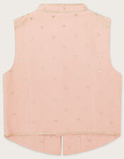 Land of Wonder Embroidered Heart Drummer Waistcoat, Pink (PINK), large