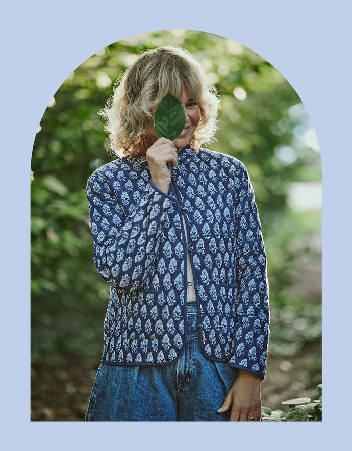 Dilli Grey Nehru Collar Jacket Blue