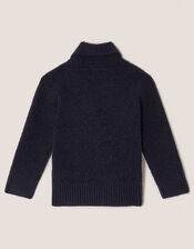 Fox Shawl Cardigan, Blue (NAVY), large
