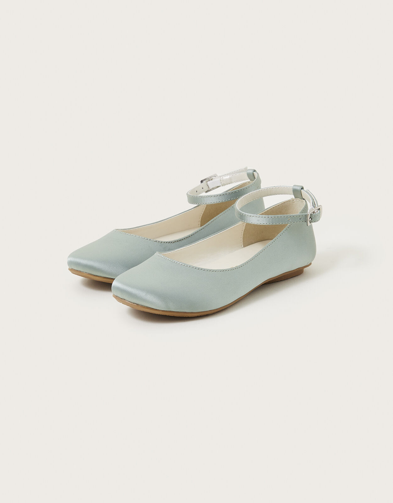 Satin Ballet Flats Green Girls Flat Shoes Monsoon UK