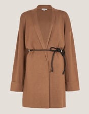 Saskia Tie Front Cardigan, Camel (CAMEL), large