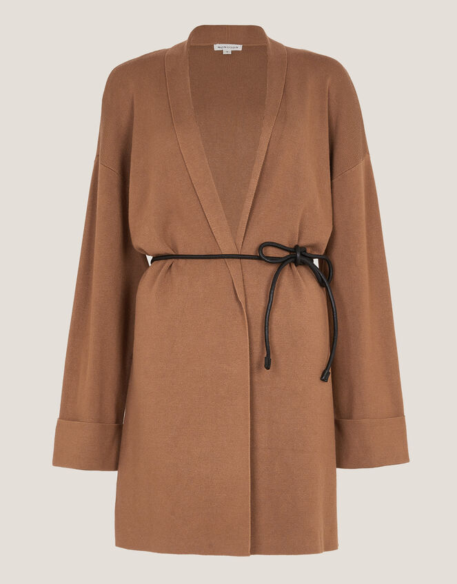 Saskia Tie Front Cardigan, Camel (CAMEL), large