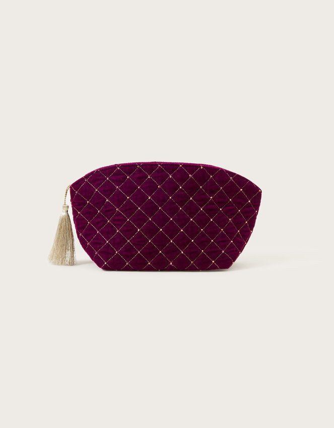 Velvet Quilted Makeup Bag