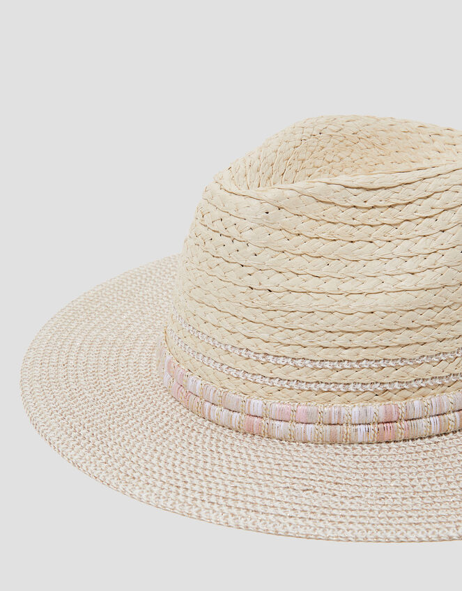 Nora Straw Fedora Hat, , large