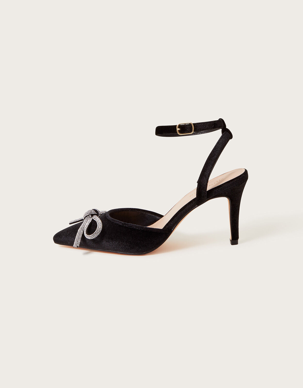 Black velvet kitten heel cheap shoes