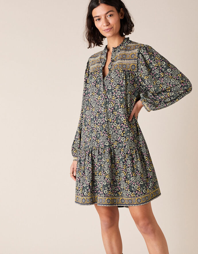 Chrissie Printed Dress with Organic Cotton Blue | Day Dresses | Monsoon UK.