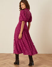 Leila Lace Shirt Dress, Red (BERRY), large