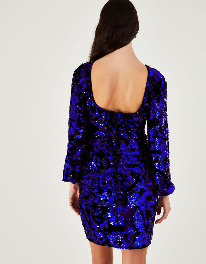 Kayleigh Sequin Shift Dress, Blue (COBALT), large