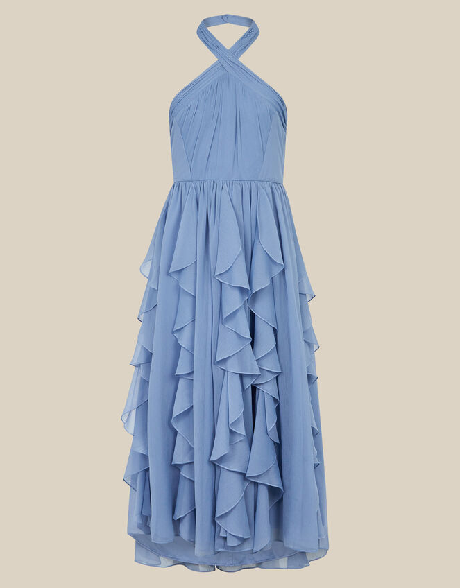 Arizona Halter Ruffle Prom Dress, Blue (PALE BLUE), large