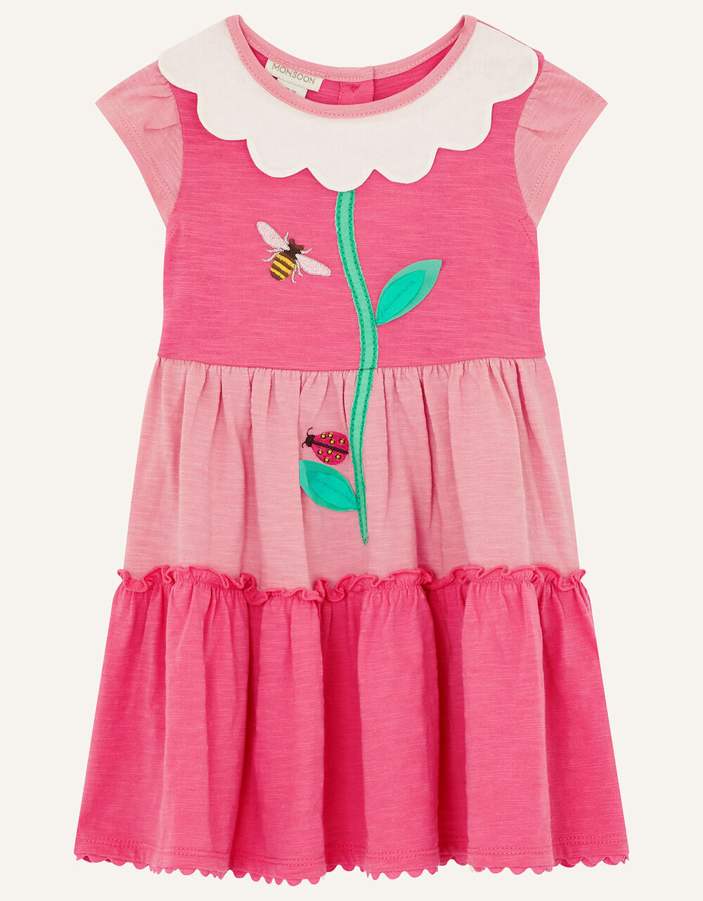 Baby Daisy Dress in Organic Cotton Pink Baby Girl Dresses Monsoon UK.
