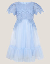 Monica Floral Lace Tulle Dress, Blue (PALE BLUE), large
