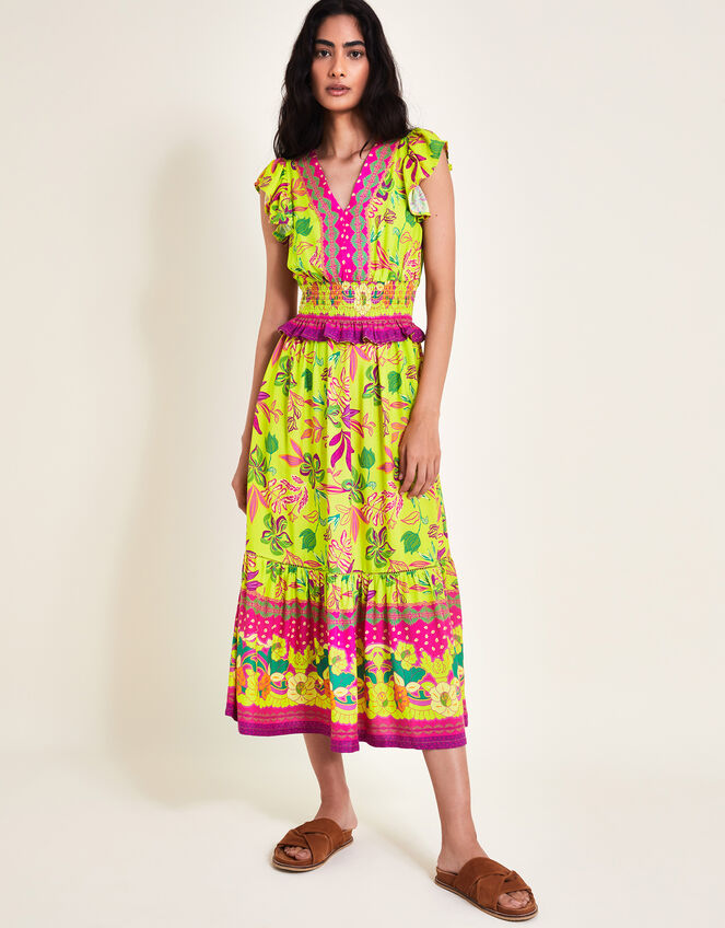 Vita Floral Dress, Green (LIME), large
