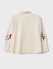 East Liya Embroidered Shirt, Camel (BEIGE), large