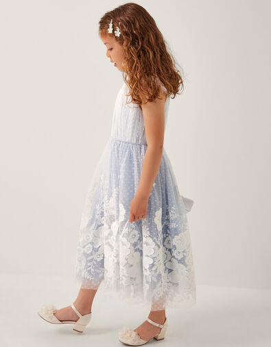 Abigail Floral Embroidered Dress, Blue (BLUE), large
