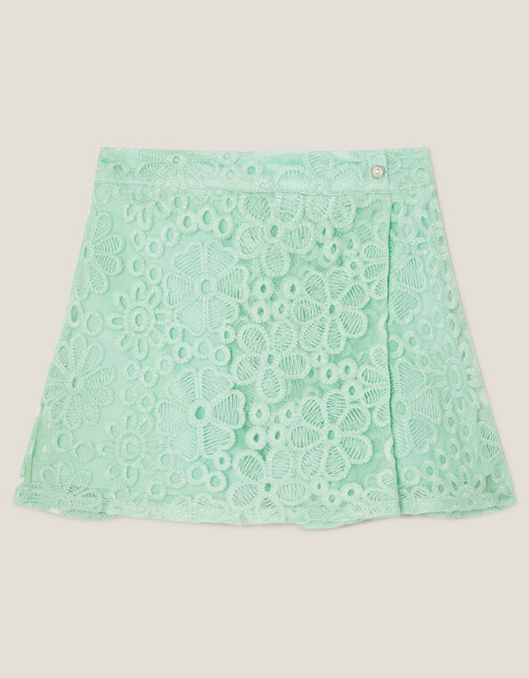 Floral Embroidered Skort, Green (GREEN), large