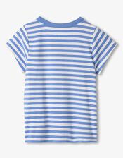 Hatley Sequin Flower Stripe T-Shirt, Blue (BLUE), large
