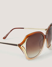 Oversized Ombr&eacute; Wrap Sunglasses, , large