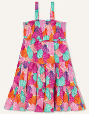 Seashell Tiered Strappy Dress, Pink (PINK), large