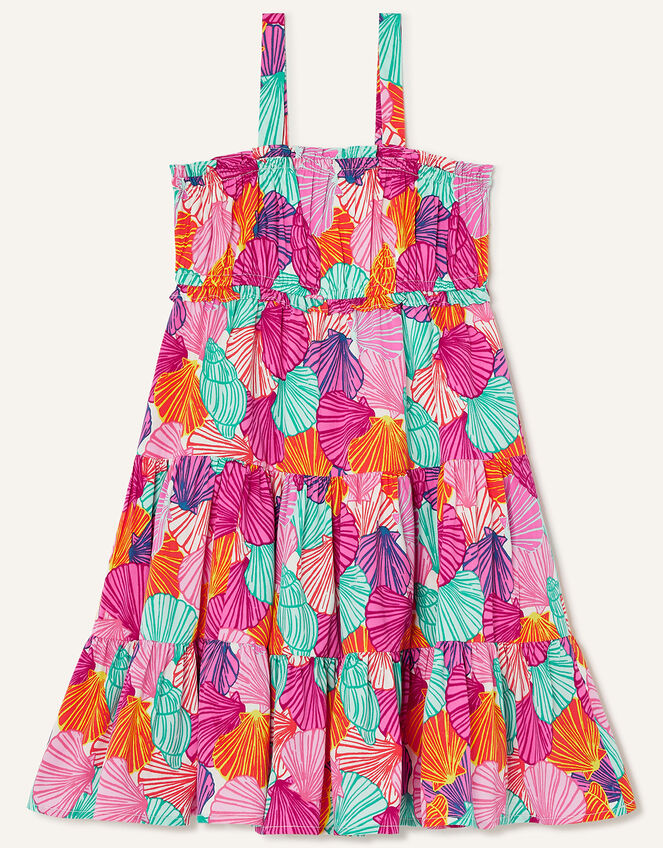 Seashell Tiered Strappy Dress, Pink (PINK), large
