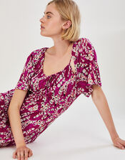 Strappy Feather Jersey Maxi Dress, Pink (PINK), large