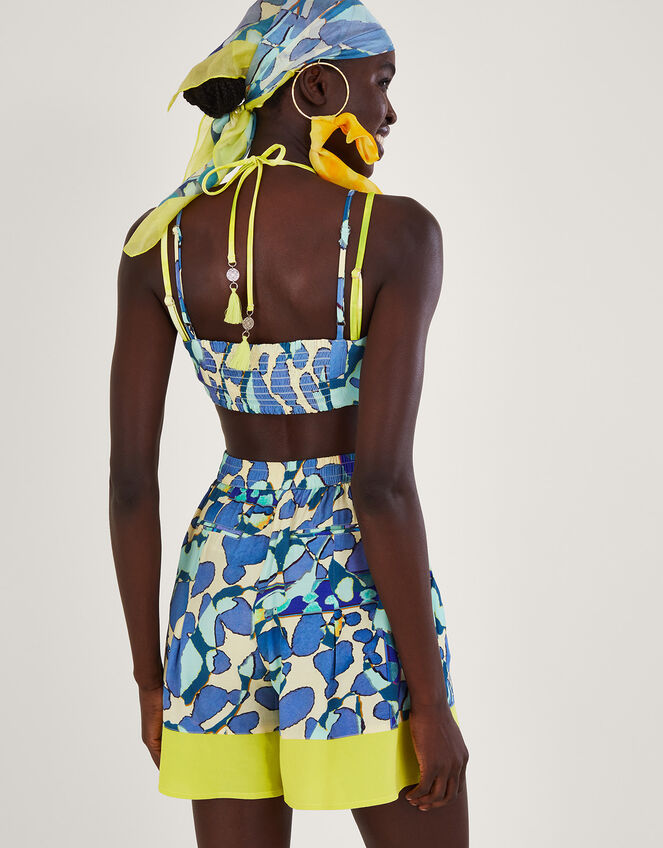 Abstract Print Shorts, Blue (TURQUOISE), large