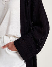 Phea Pointelle Cardigan, Black (BLACK), large