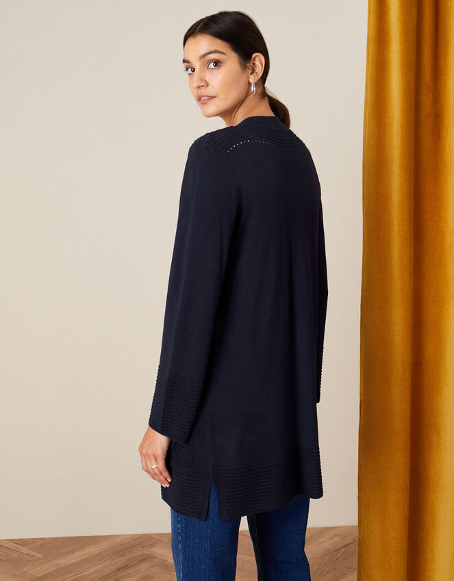 Olips Ottoman Stitch Cardigan, Blue (NAVY), large