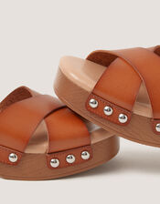 Celia Clog Sandals, Tan (TAN), large