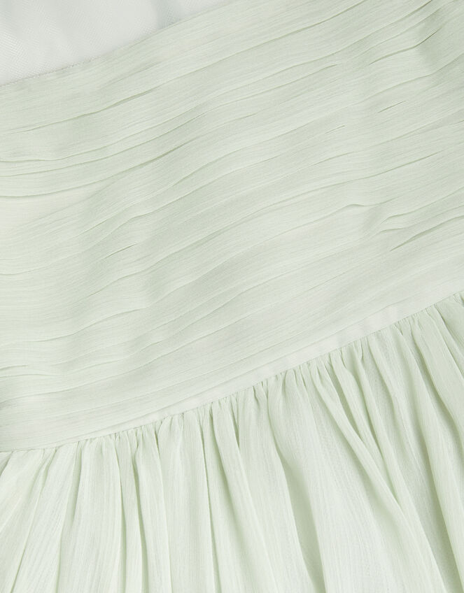 Claire Crinkle Chiffon Dress, Green (SAGE), large
