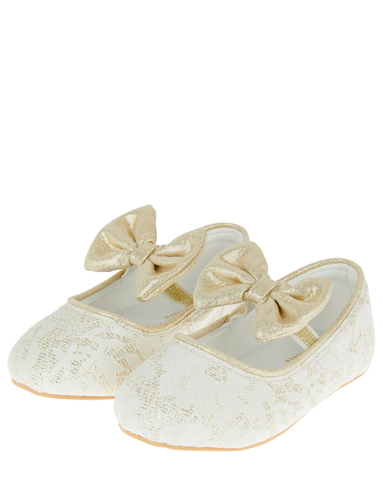 Bow Jacquard Walker Shoes Ivory
