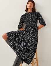 Orielle Print Jersey Midi Dress, Black (BLACK), large