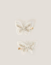 2-Pack Embroidered Butterfly Hair Clips, , large