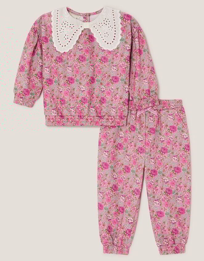 Baby Floral Collared Sweatshirt & Joggers Set , Multi (MULTI), large